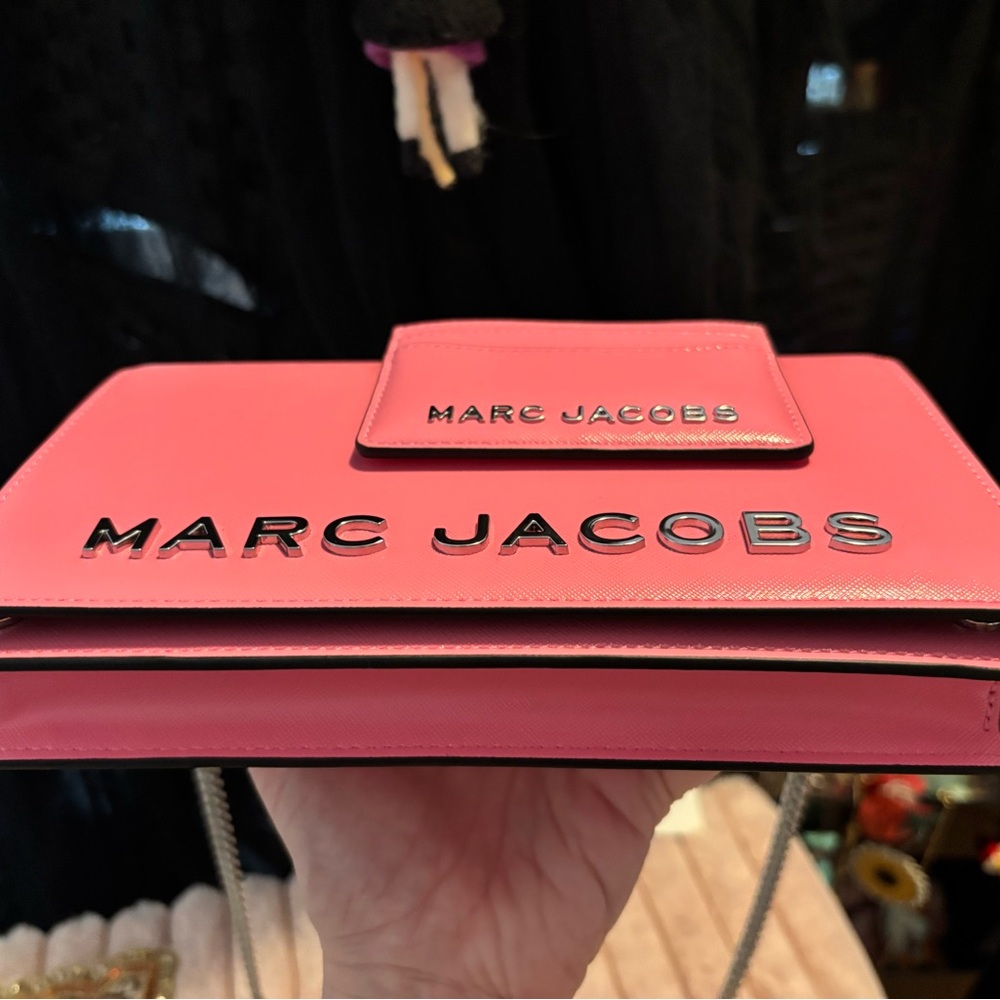 Marc Jacobs Pink Saffiano leather Crossbody Bag and Card Holder Set Like new! - Picture 7 of 16